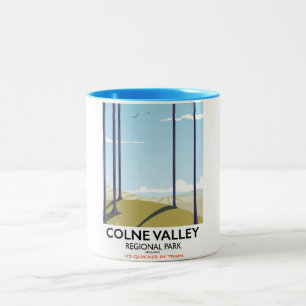 Colne Valley Regional Park England poster järnväge Två-Tonad Mugg