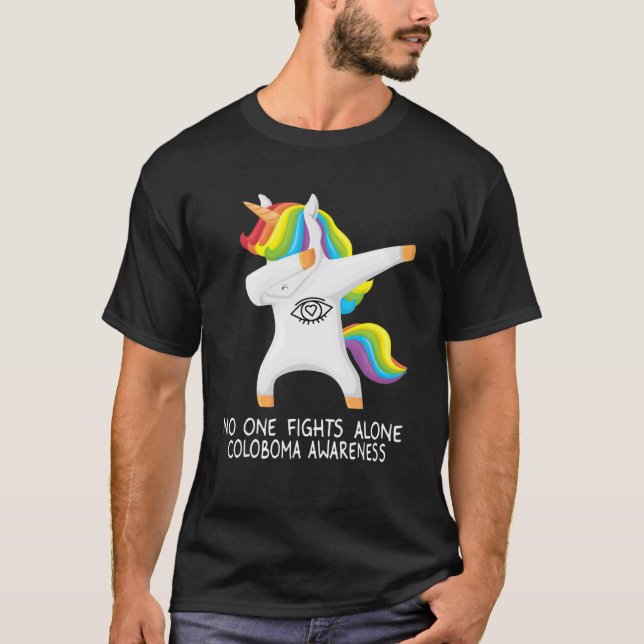 Coloboma Awraress Dabbing Unicorn Awareness T Shirt (Framsida)