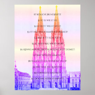 Cologne Dome Köln Kölsches Grundgesetz Poster