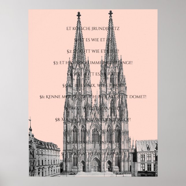 Cologne Dome Köln Kölsches Grundgesetz Poster (Framsidan)