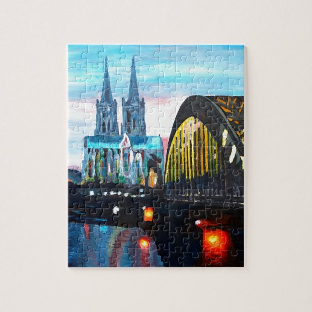 Cologne domkyrka med Hohenzollernbridge Pussel (Vertikal)