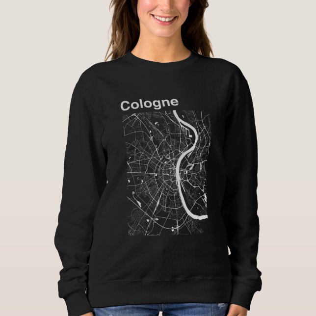 Cologne Germany Classic City Map Graphic T Shirt (Framsida)
