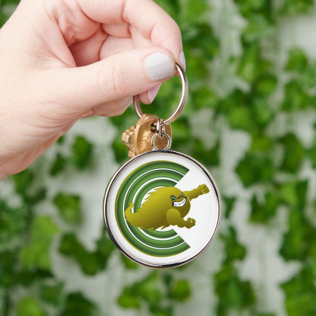 Coloma Comets #2 Rund Silverfärgad Nyckelring (Hand)