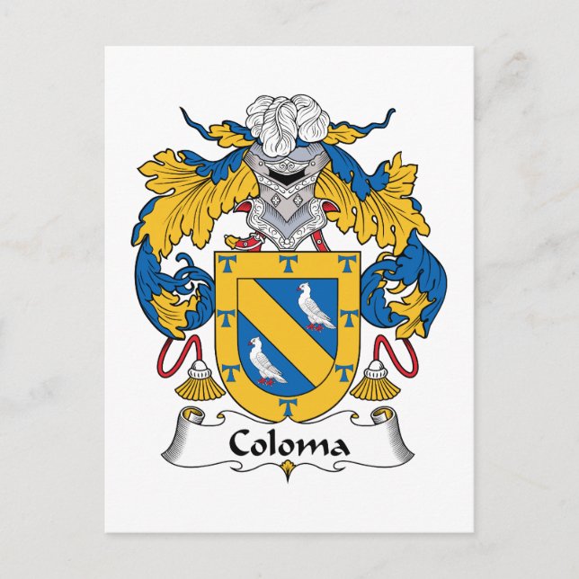 Coloma Family Crest Vykort (Framsida)