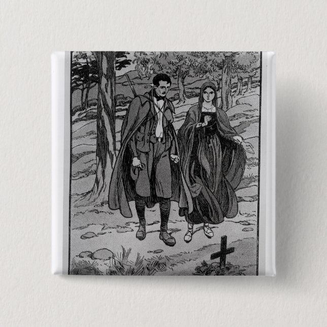 Colomba & henne broder bredvid deras far knapp (Framsida)