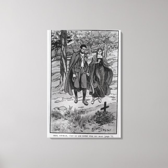 Colomba & hennes bror bredvid deras pappor canvastryck (Framsida)