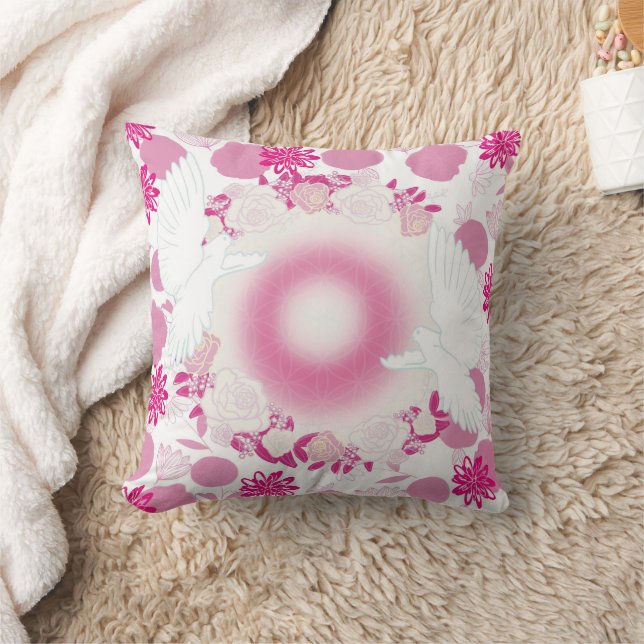 colombe à fleur kudde (Filt)