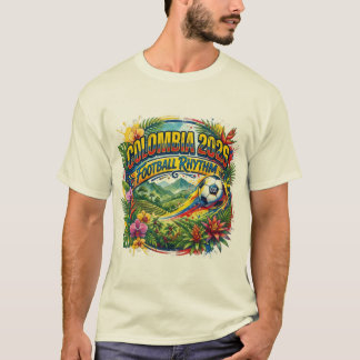 Colombia 2026 Fotbollstakt Rytm Fotbollströja T Shirt