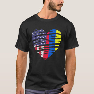 Colombia American Grown Heart USA Patriot Heritage T Shirt
