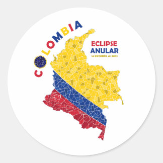 Colombia Annular Eclipse Round Sticker Runt Klistermärke