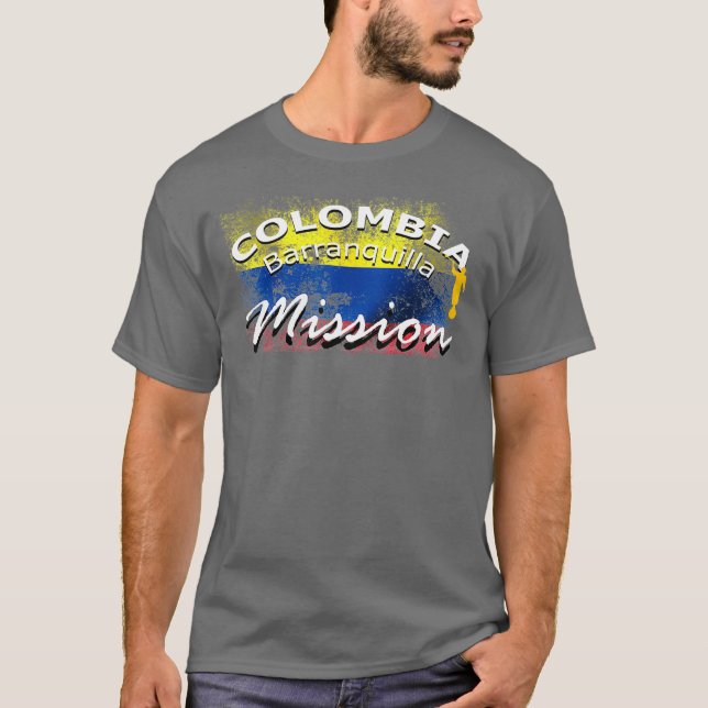 Colombia Barranquilla Mormon LDS Uppdrag Gift T Shirt (Framsida)