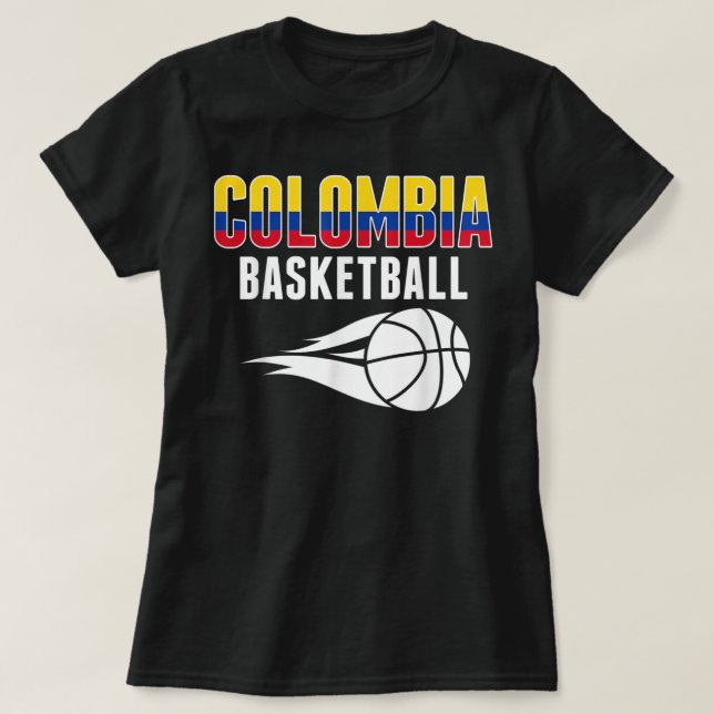 Colombia Basketball Fläkt Jersey Colombia Flagga S T Shirt (Design framsida)