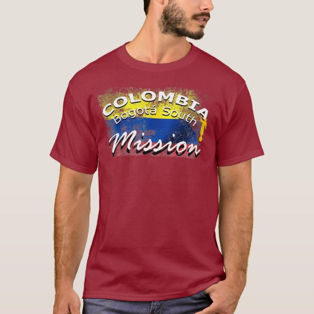 Colombia Bogota South Mormon LDS Uppdrag Gift T Shirt (Framsida)