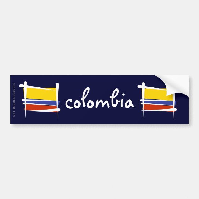 Colombia borstar flagga bildekal (Framsidan)