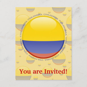 Colombia bubblar flagga inbjudningar