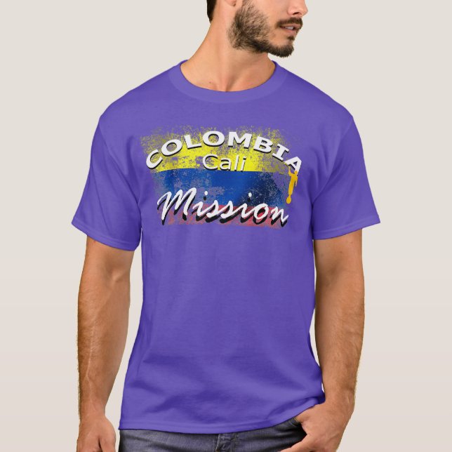 Colombia Cali Mormon LDS Mission Missionary Gift T Shirt (Framsida)