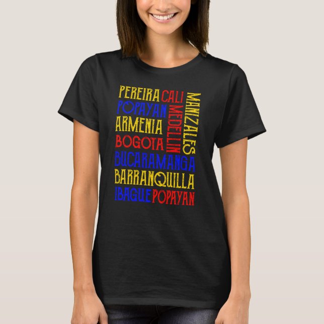 Colombia City Namn T Shirt (Framsida)