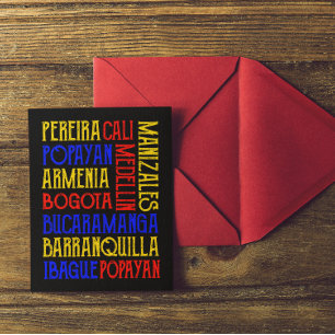 Colombia City Typografie Art Postcard Inbjudan Vykort
