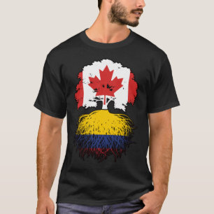 Colombia Colombia Canadian Canada Träd Roots Flagg T Shirt