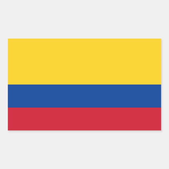 Colombia/Colombia-Flagga Rektangulärt Klistermärke (Framsida)