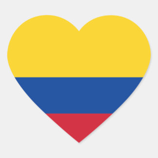 Colombia/Colombia Heart Flagga Hjärtformat Klistermärke