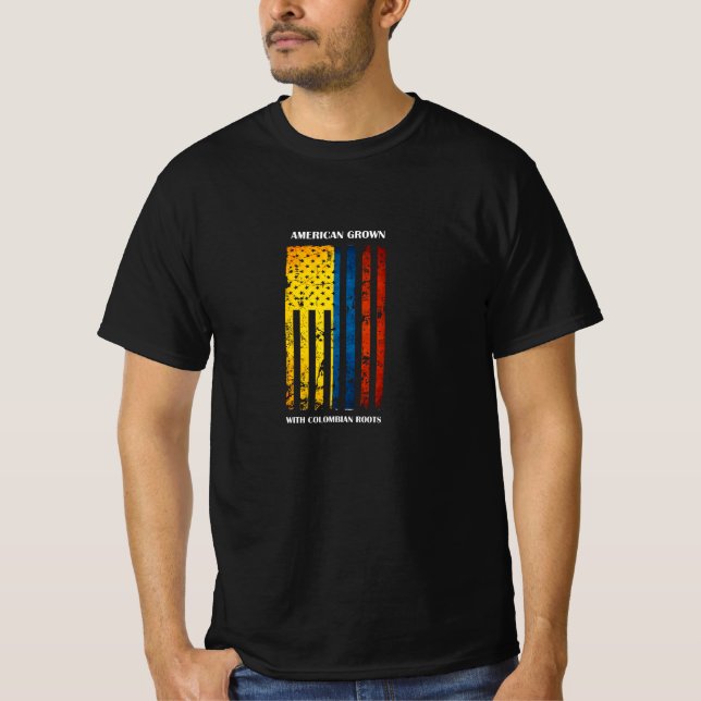 Colombia, colombiansk amerikan, odlad, Flagga, röt T Shirt (Framsida)