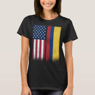 Colombia Colombiansk amerikansk Flaggor Proud USA T Shirt