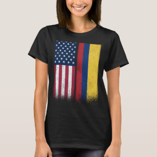 Colombia Colombiansk amerikansk Flaggor Proud USA T Shirt