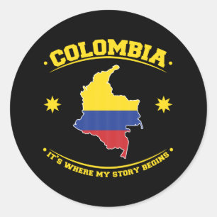 Colombia Colombiansk Flagga Kultur Arv Stolthet Runt Klistermärke