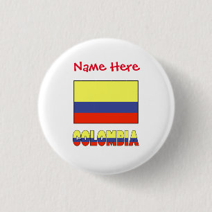 Colombia Colombiansk Flagga Röd Personlig Knapp