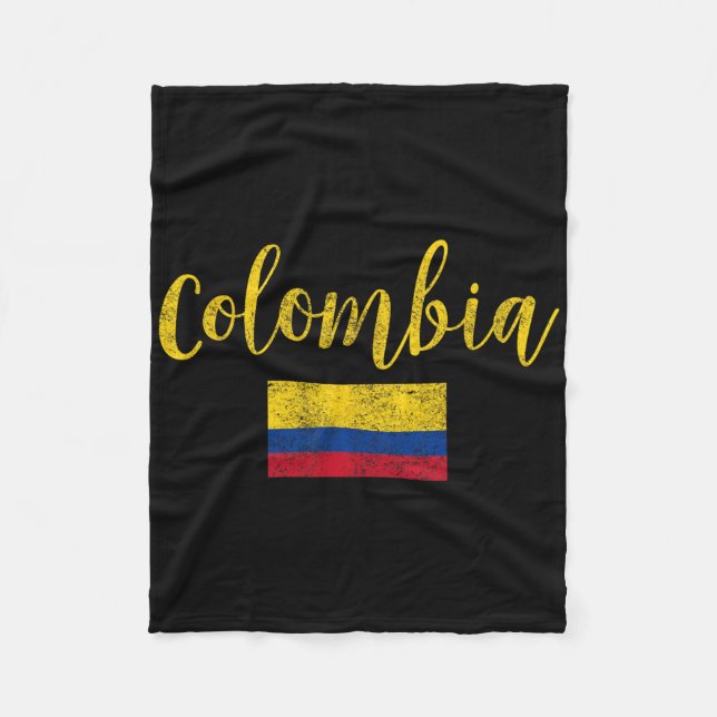 Colombia Colombiansk Flagga Vintage  Fleecefilt (Framsidan)