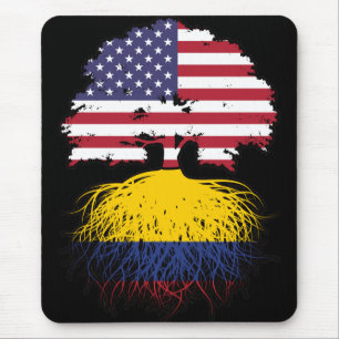 Colombia Colombias American USA Träd Roots Flagga Musmatta