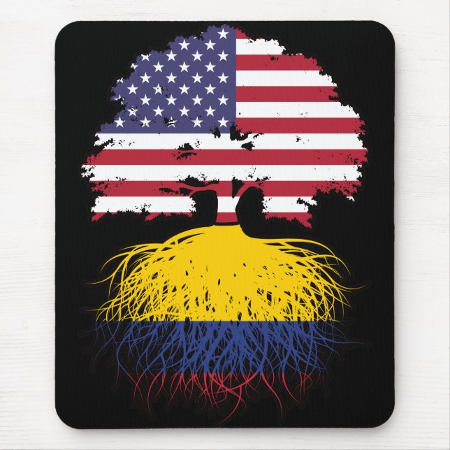 Colombia Colombias American USA Träd Roots Flagga Musmatta (Framsidan)