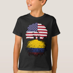 Colombia Colombias American USA Träd Roots Flagga T Shirt