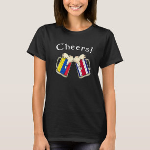 Colombia Costa Rica Flagga Cheers Beer Grown Patri T Shirt
