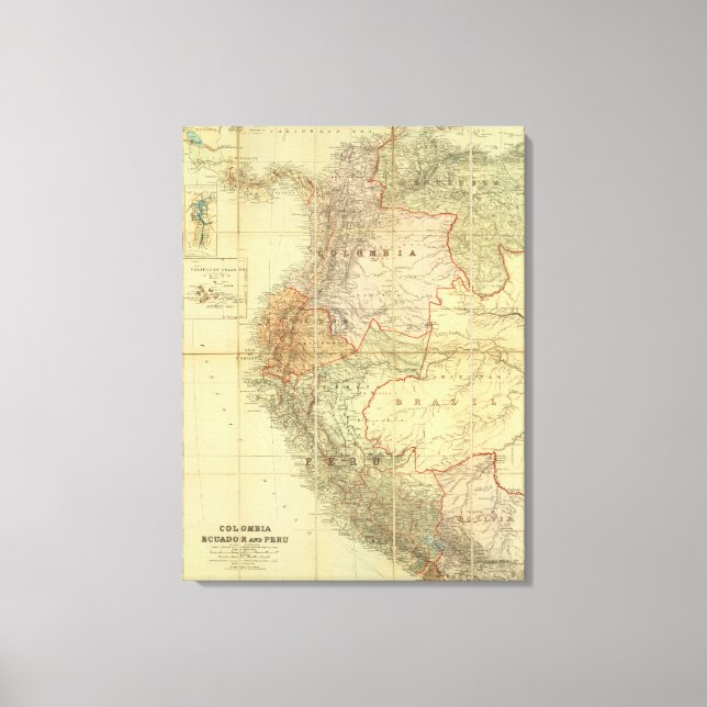 Colombia, Ecuador, Peru, Panama 3 Canvastryck (Framsida)