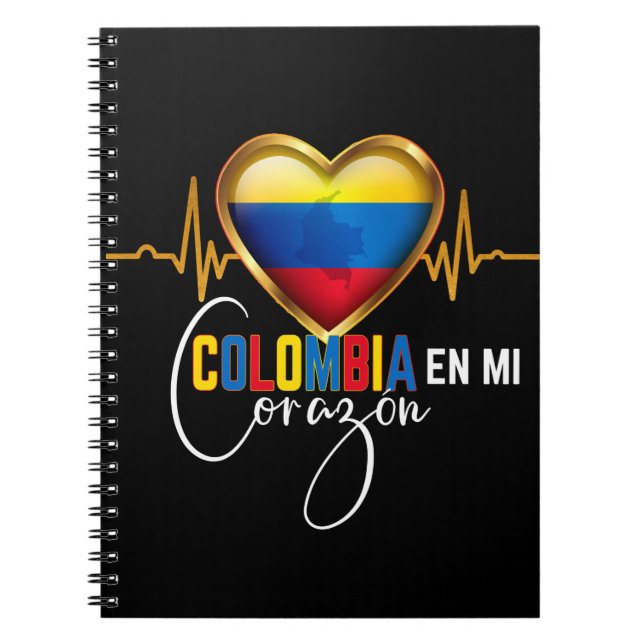 Colombia en mi Corazon colombianskt Pride Anteckningsbok (Framsidan)