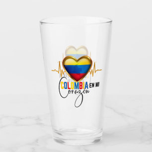 Colombia en mi Corazon colombianskt Pride Glaskopp