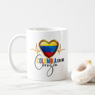 Colombia en mi Corazon colombianskt Pride Kaffemugg