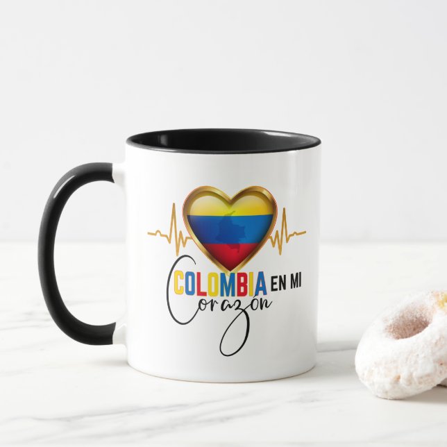 Colombia en mi Corazon colombianskt Pride  Mugg (Med munk)