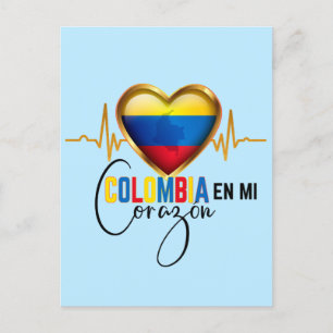 Colombia en mi Corazon colombianskt Pride  Vykort