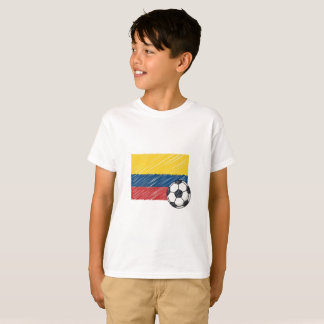 Colombia flag and crayon-style soccer ball t shirt