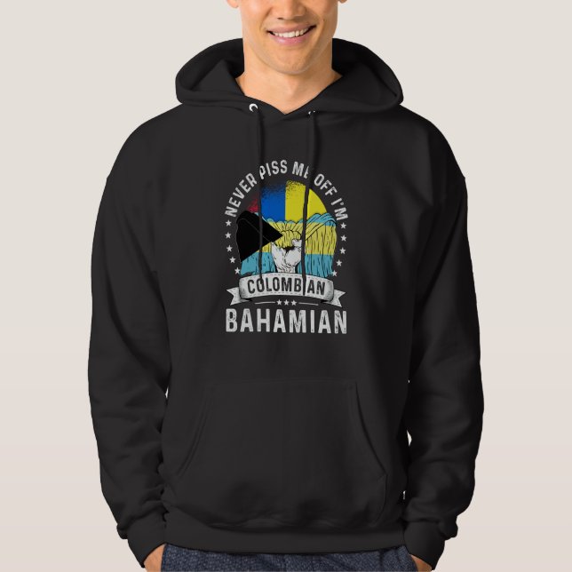 Colombia Flag Bahamas Grown Humor Citizen Pride Hoodie (Framsida)