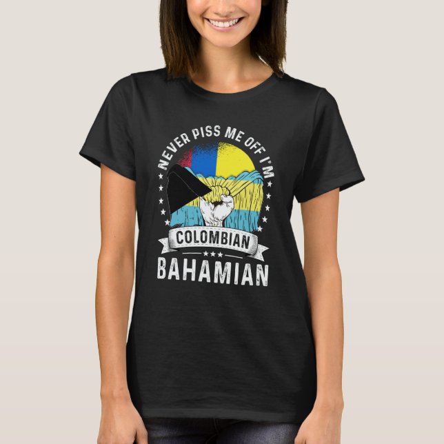 Colombia Flag Bahamas Grown Humor Citizen Pride T Shirt (Framsida)