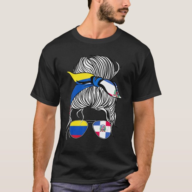 Colombia Flag Dominican Grown Women Girl Country T Shirt (Framsida)