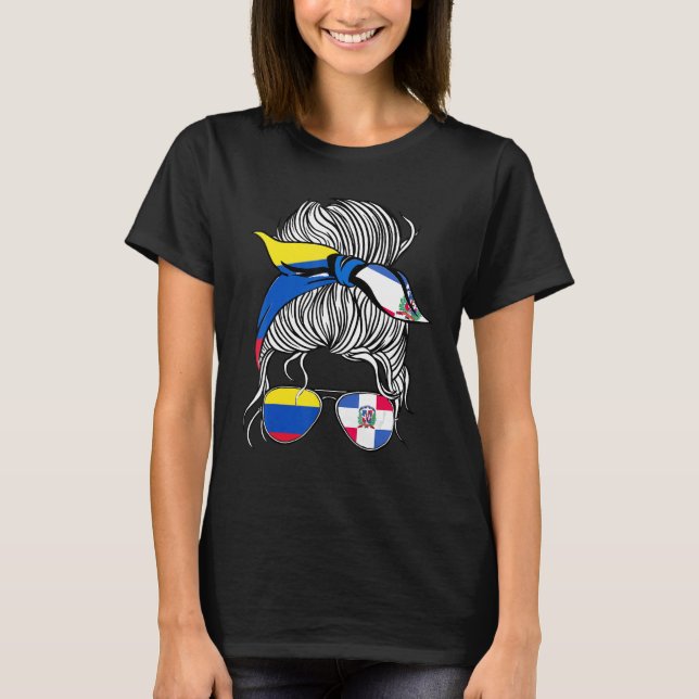 Colombia Flag Dominican Grown Women Girl Country T Shirt (Framsida)