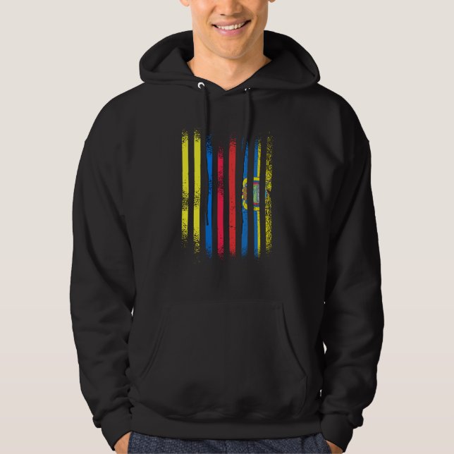 Colombia Flag Ecuador Grown Country Flags Stripes Hoodie (Framsida)