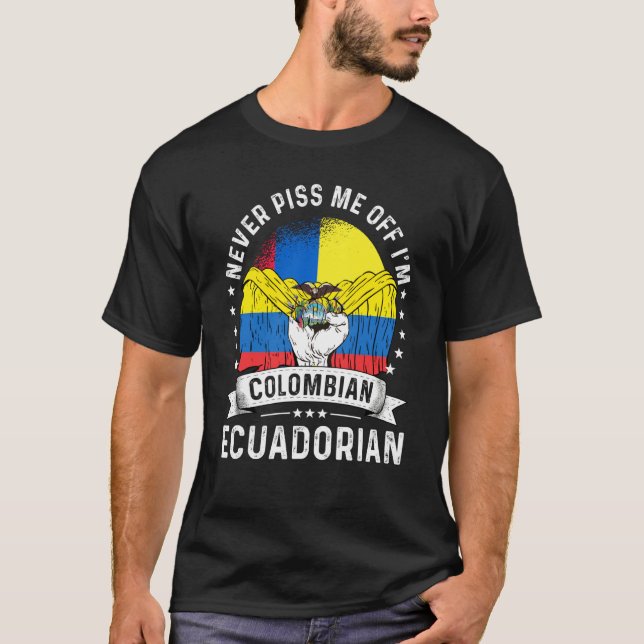 Colombia Flag Ecuador Grown  Humor Citizen Pride T Shirt (Framsida)