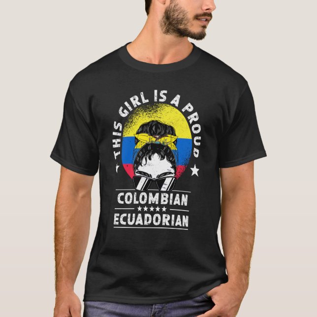 Colombia Flag Ecuador Grown Women Girl Citizen Pri T Shirt (Framsida)