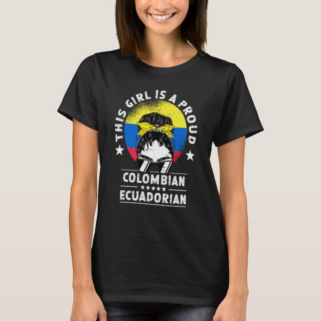 Colombia Flag Ecuador Grown Women Girl Citizen Pri T Shirt (Framsida)